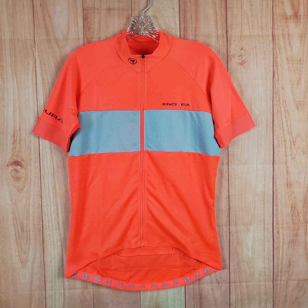 Endura Hot Ray Cycling‎ Top Jersey Womens L Pink Grey 100% Polyester *read*